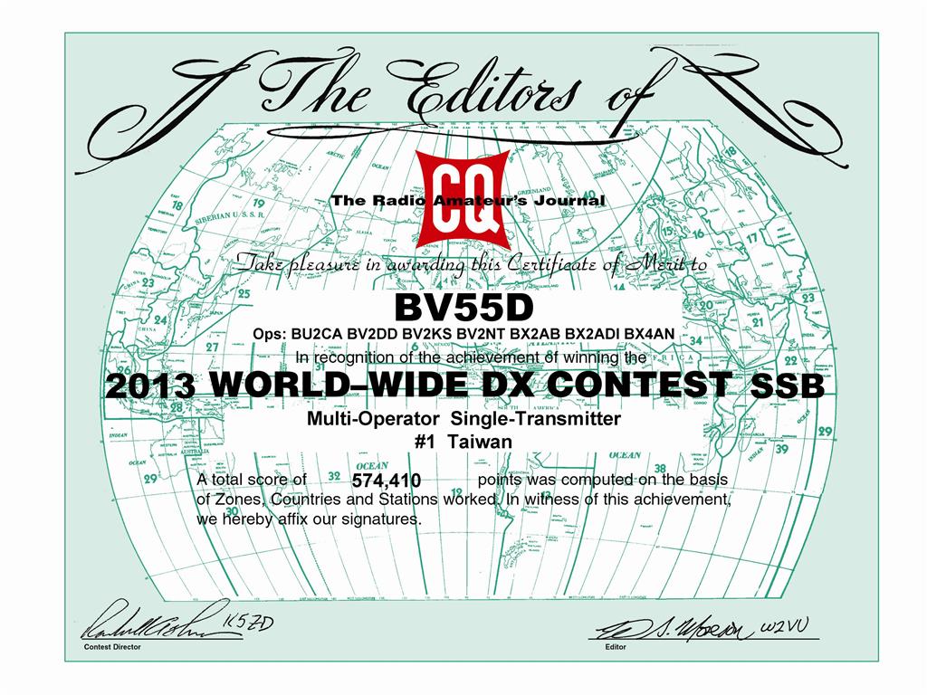 CQWW SSB DX Contest, Taiwan #1