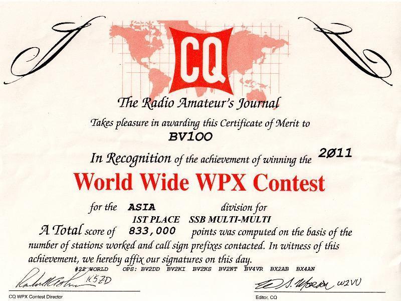 CQWW WPX SSB Contest, World #22, Asia #1