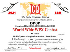 2021 - CQWW WPX Contest, Taiwan #1