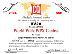 2024 - CQWW WPX Contest, Taiwan #1